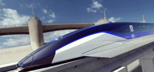 중국이 개발하고 있는 시속 600km 자기부상열차 개념도(연합)