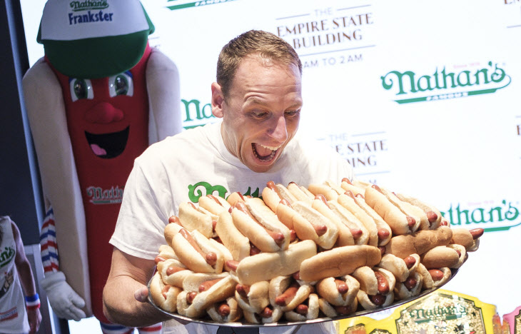 USA NEW YORK HOT DOG EATING CONTEST WEIGH-IN