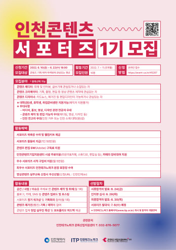 인천 콘텐츠 서포터즈(1기) 모집_포스터