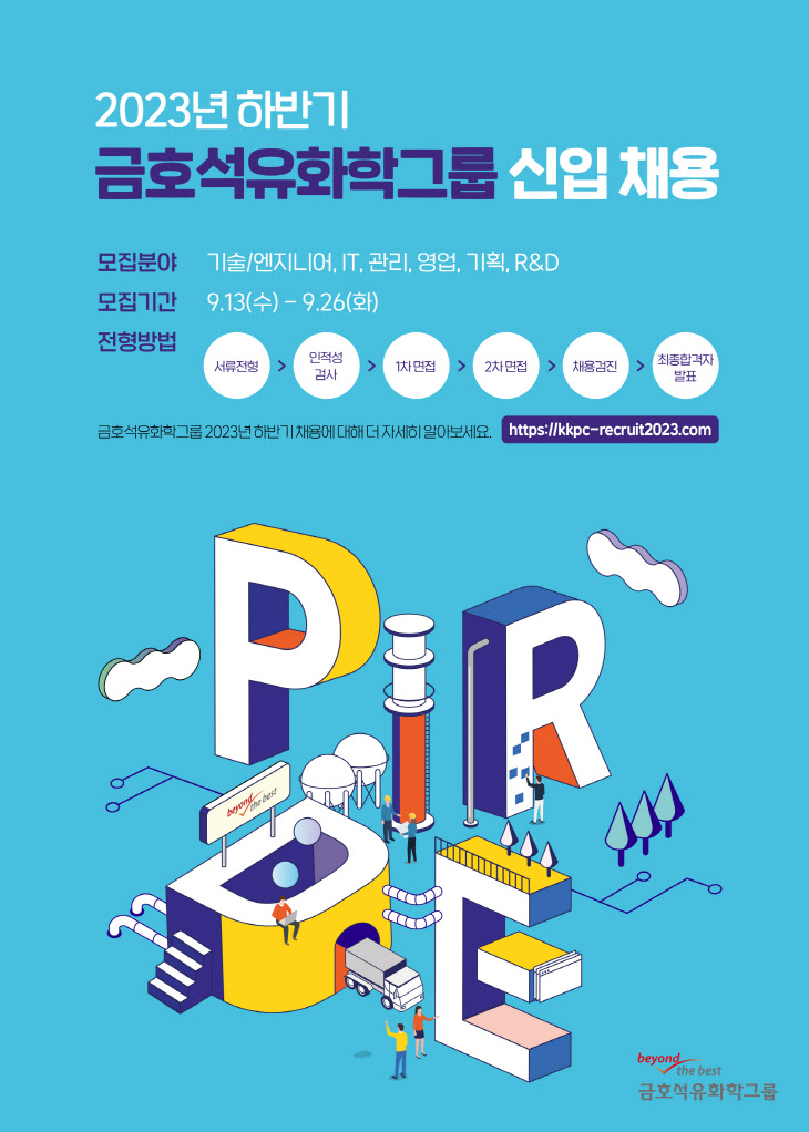 금호석유화학그룹 2023 하반기 신입 공채 공고 포스터