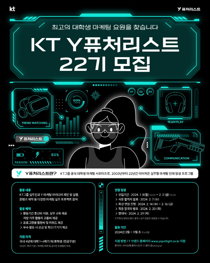 KT Y퓨처리스트 모집 포스터
